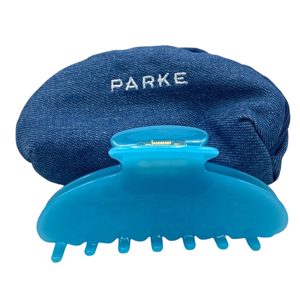 Parke Large Hair Claw Clip Sky Blue with Denim Branded Pouch Case